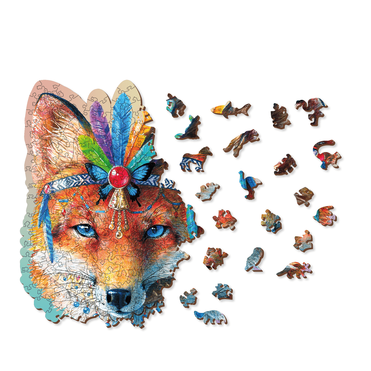 Mystischer Fuchs | Holz Puzzle-Holzpuzzle-WoodenCity--