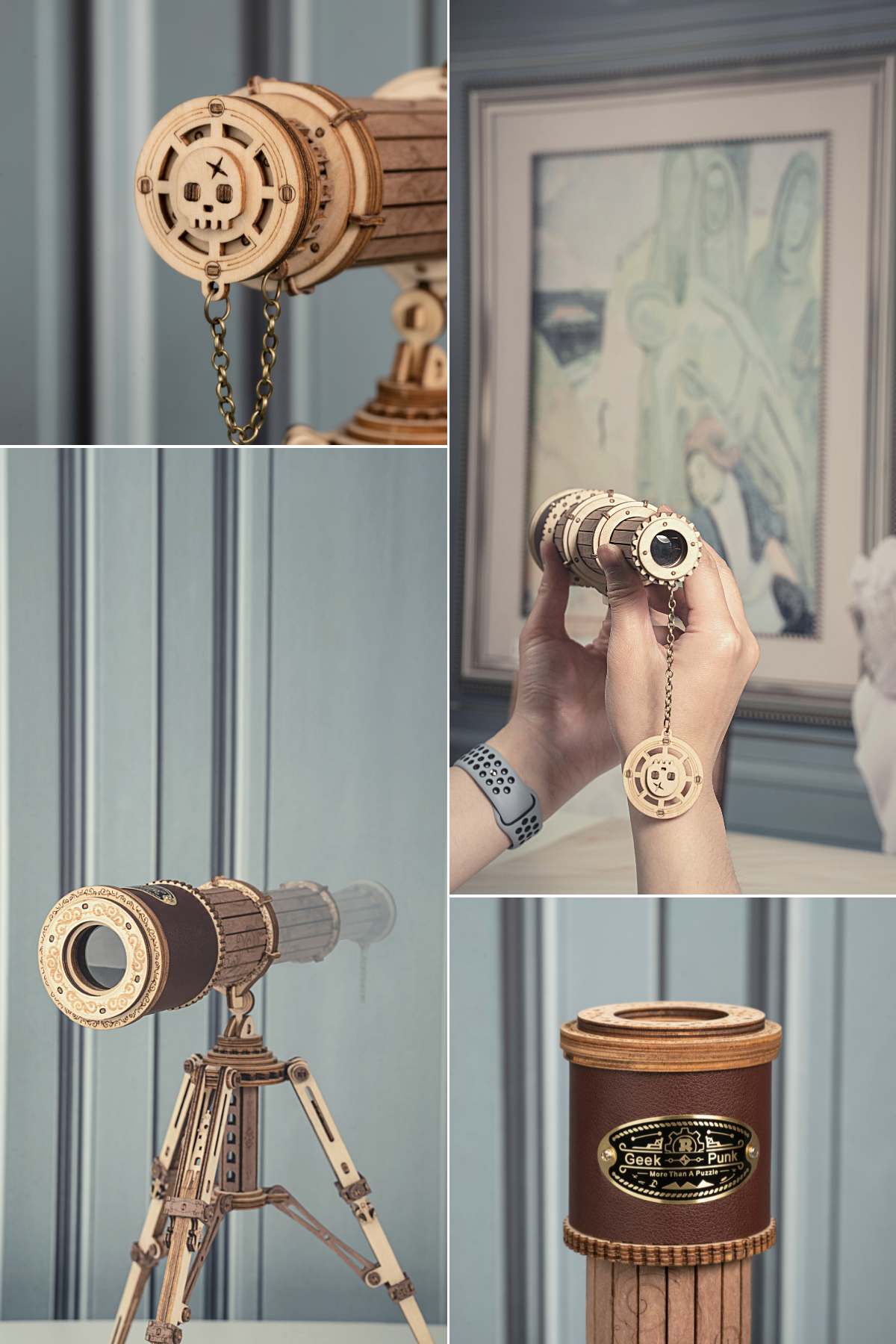 Monocular telescope Mechanical wooden puzzle Robotime