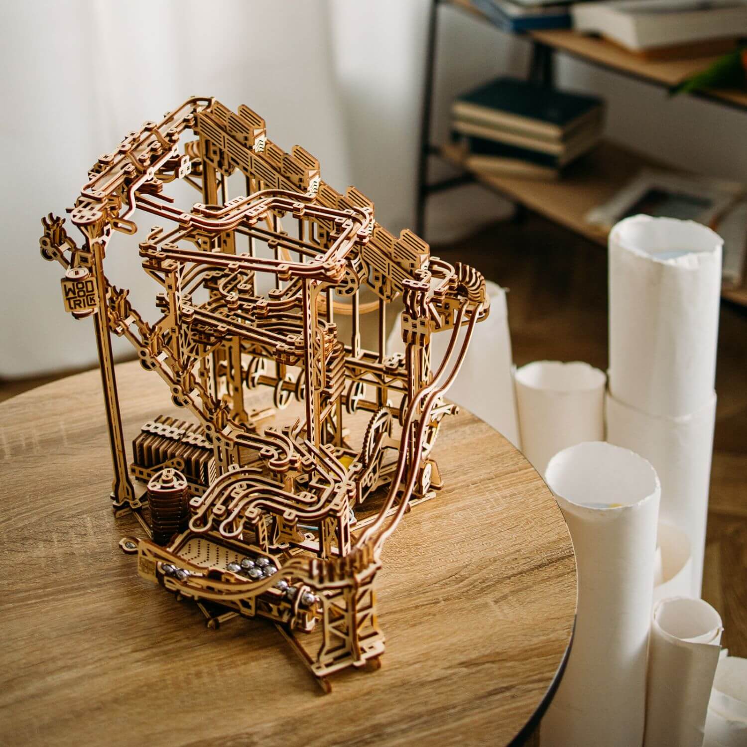 Spiral Murmelbahn | Elektrisch-Mechanisches Holzpuzzle-WoodTrick--