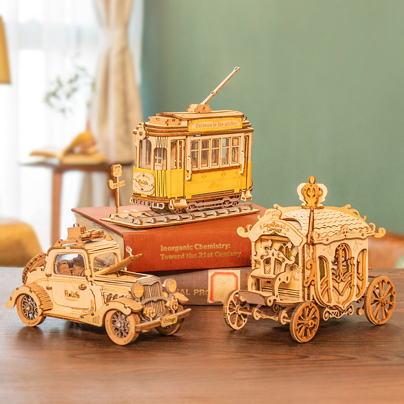 Vintage car with guitar 3D puzzle Robotime