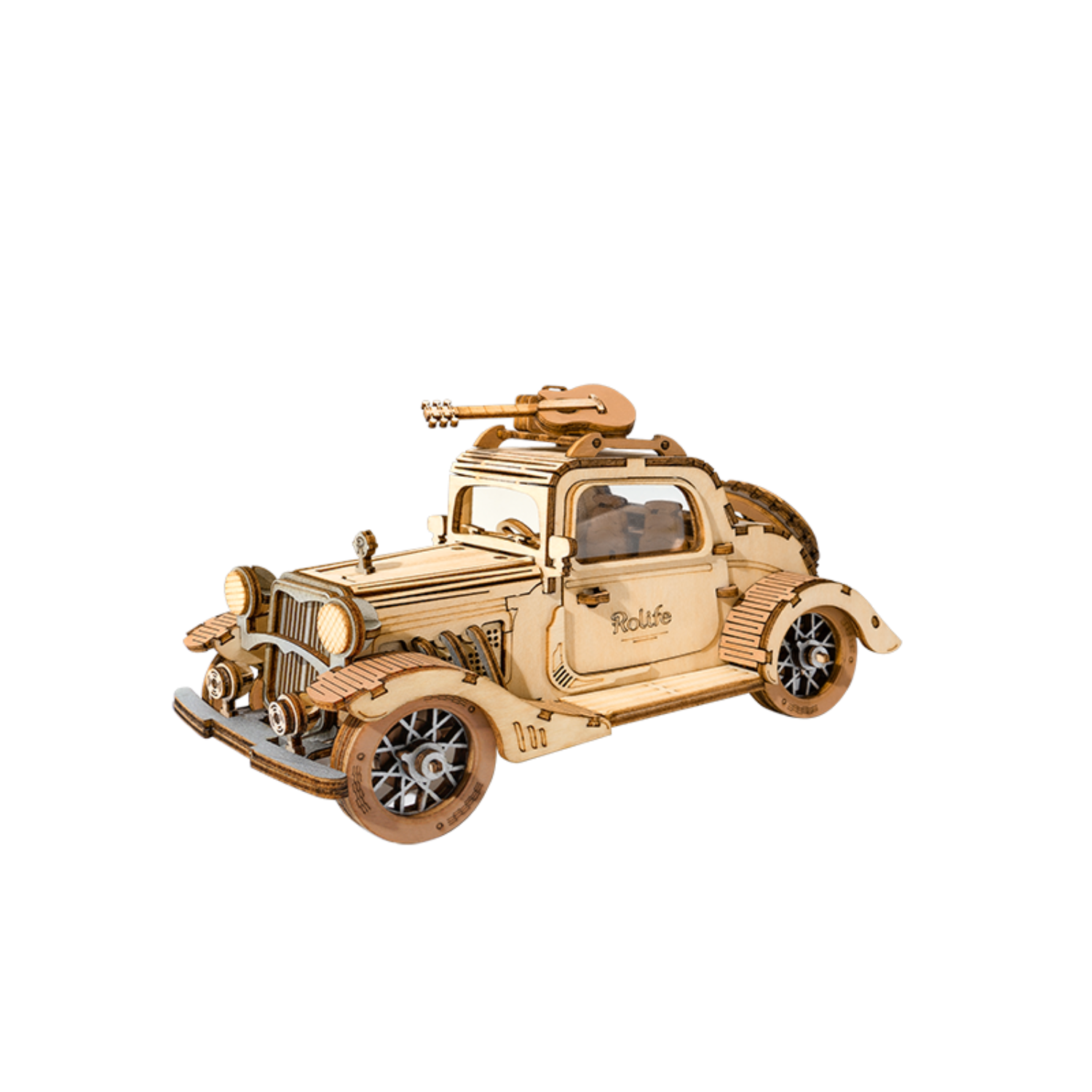 Voiture vintage avec guitare Puzzle 3D Robotime