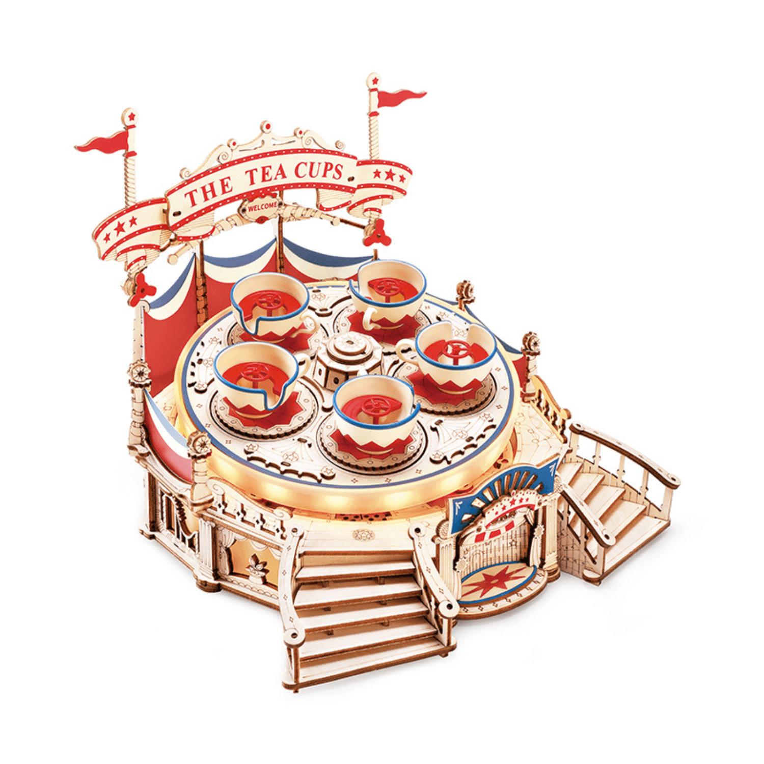 Cup Carousel | Fairground | Rokr-Mechanical Wooden Puzzle-Robotime--