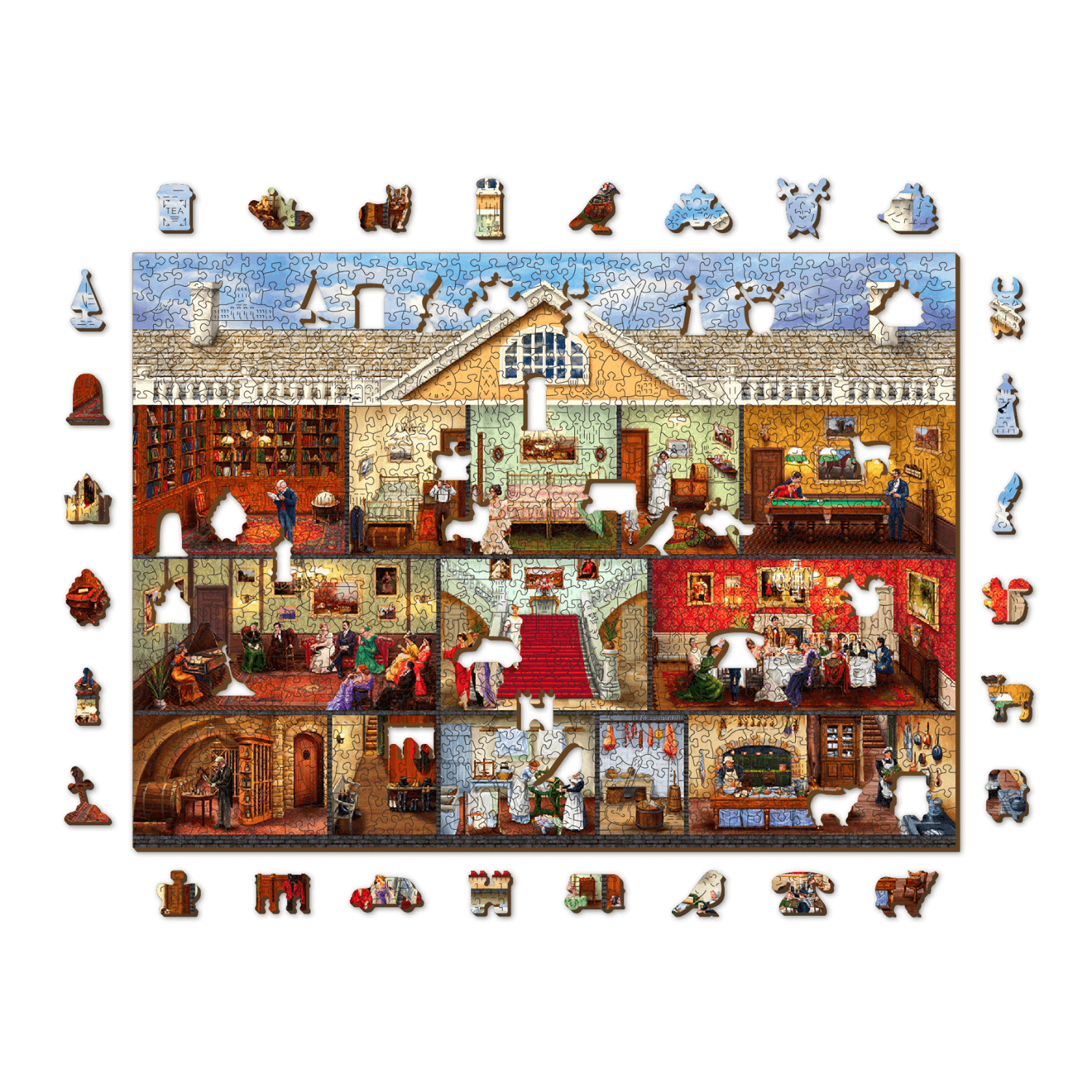 Victorian House Life Puzzle | Wooden Puzzle 1010-WoodenCity--