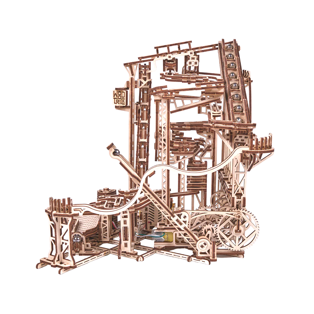 Spiral Murmelbahn | Elektrisch-Mechanisches Holzpuzzle-WoodTrick--