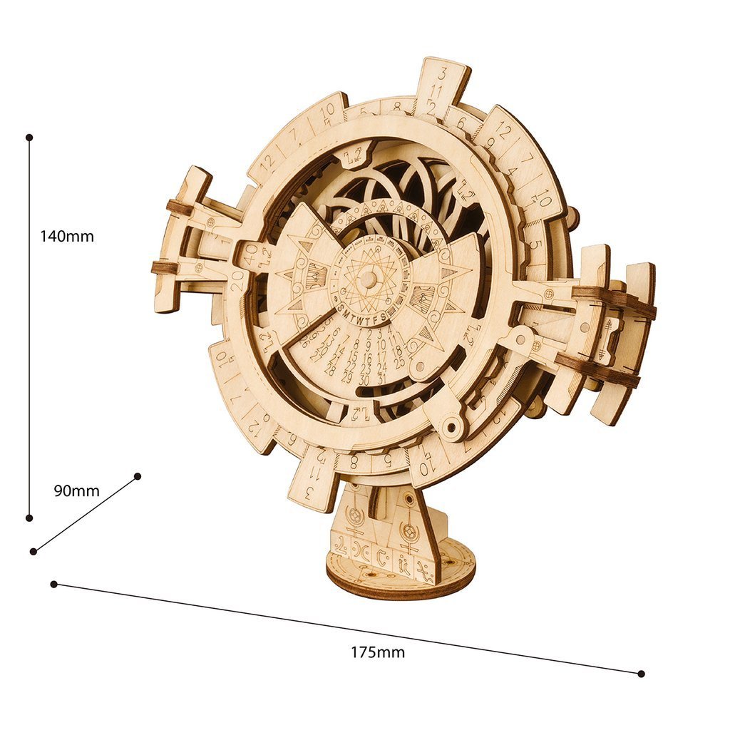 Perpetual calendar wooden puzzle Mechanical wooden puzzle Robotime