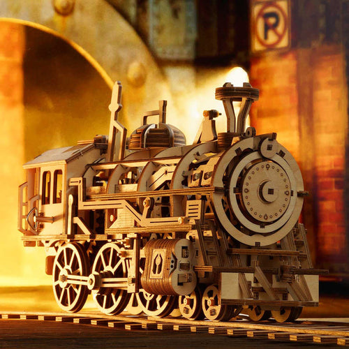 Mechanical Steam Train-Mechanical Wooden Puzzle-Robotime--