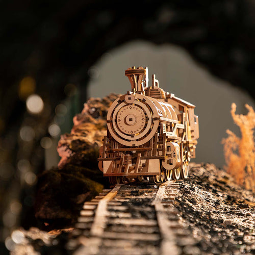 Mechanical Steam Train-Mechanical Wooden Puzzle-Robotime--