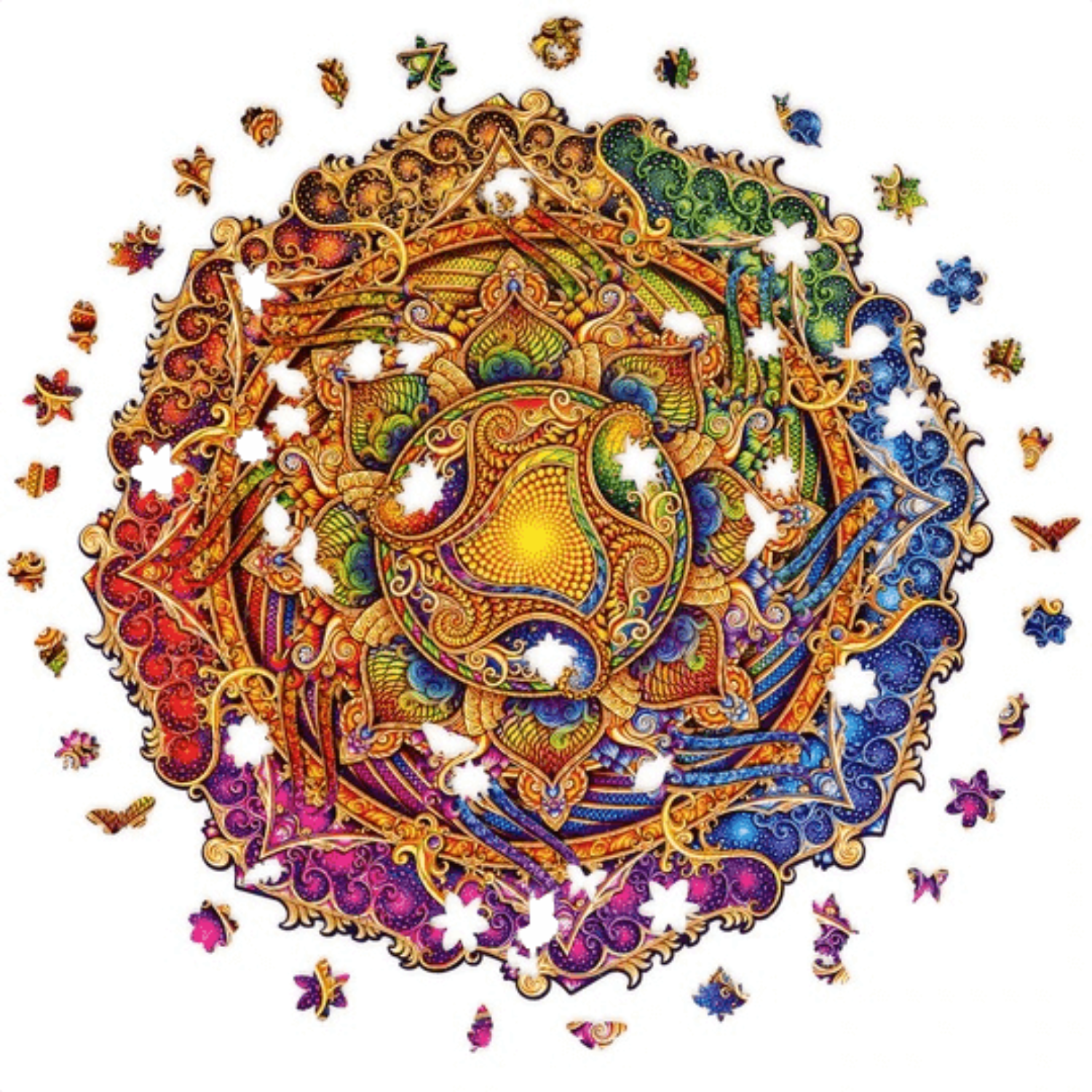 Mandala Puzzle Unerschöpflicher Wohlstands Holzpuzzle Unidragon