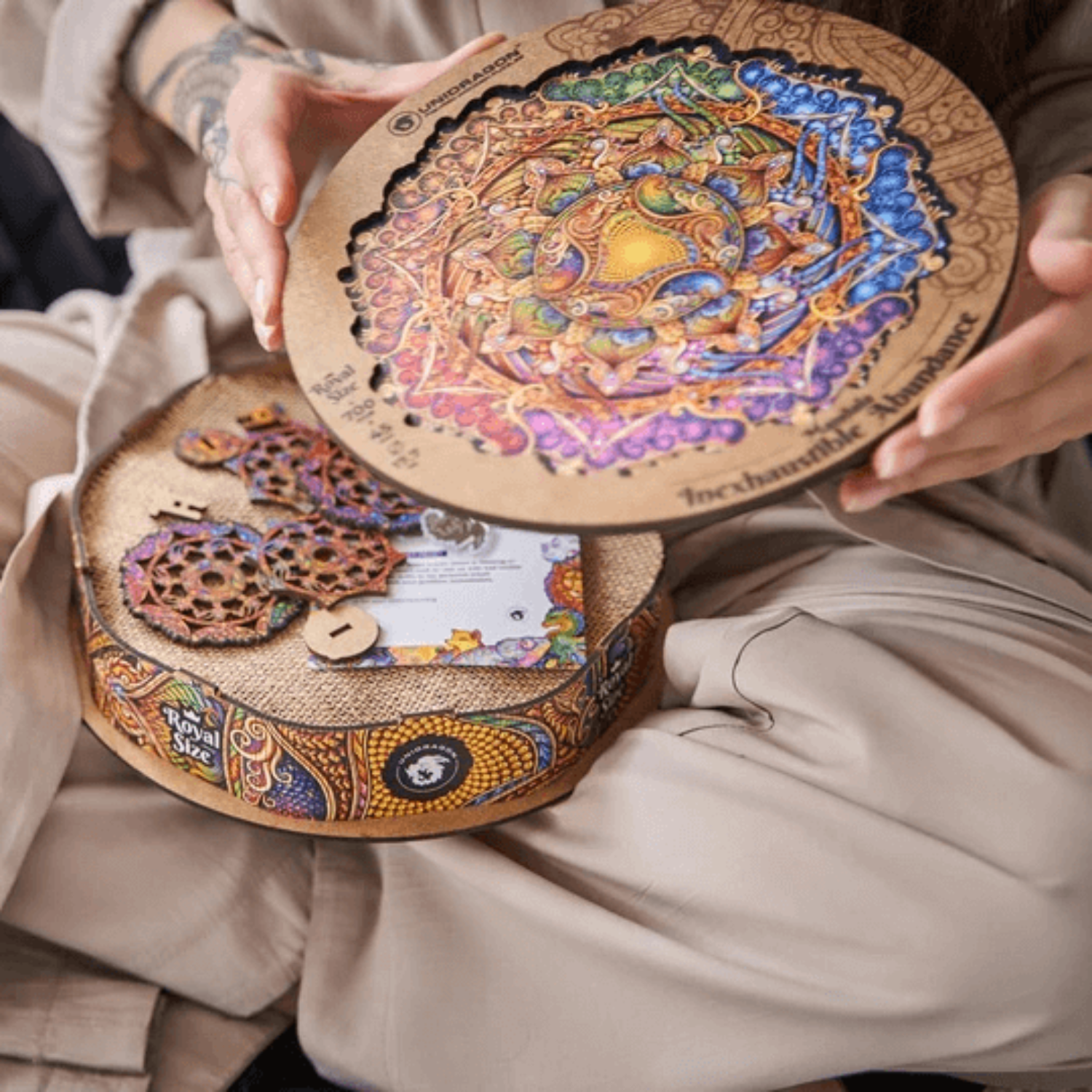 Mandala Puzzle Unerschöpflicher Wohlstands Holzpuzzle Unidragon