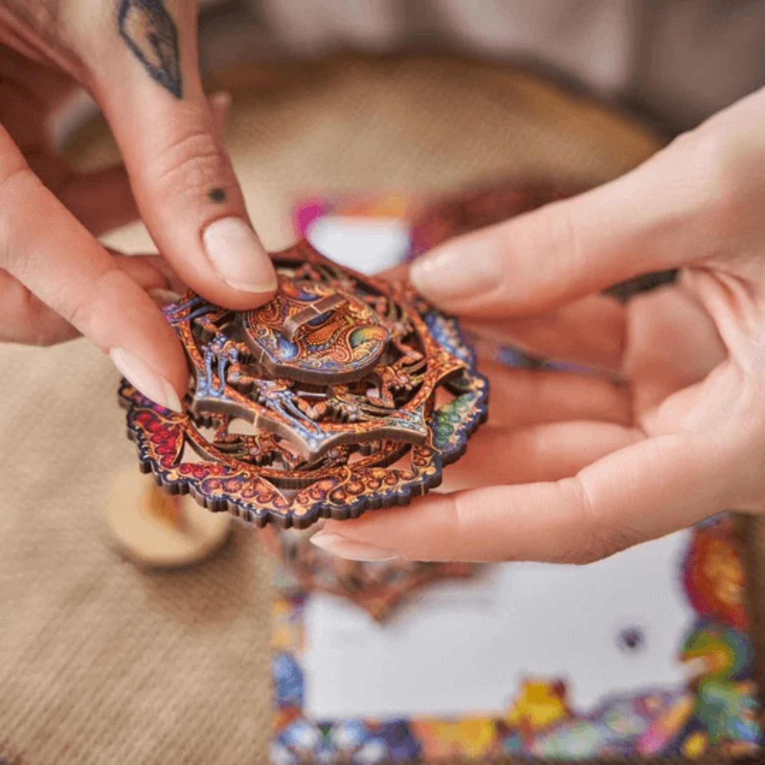 Mandala Puzzle Unerschöpflicher Wohlstands Holzpuzzle Unidragon