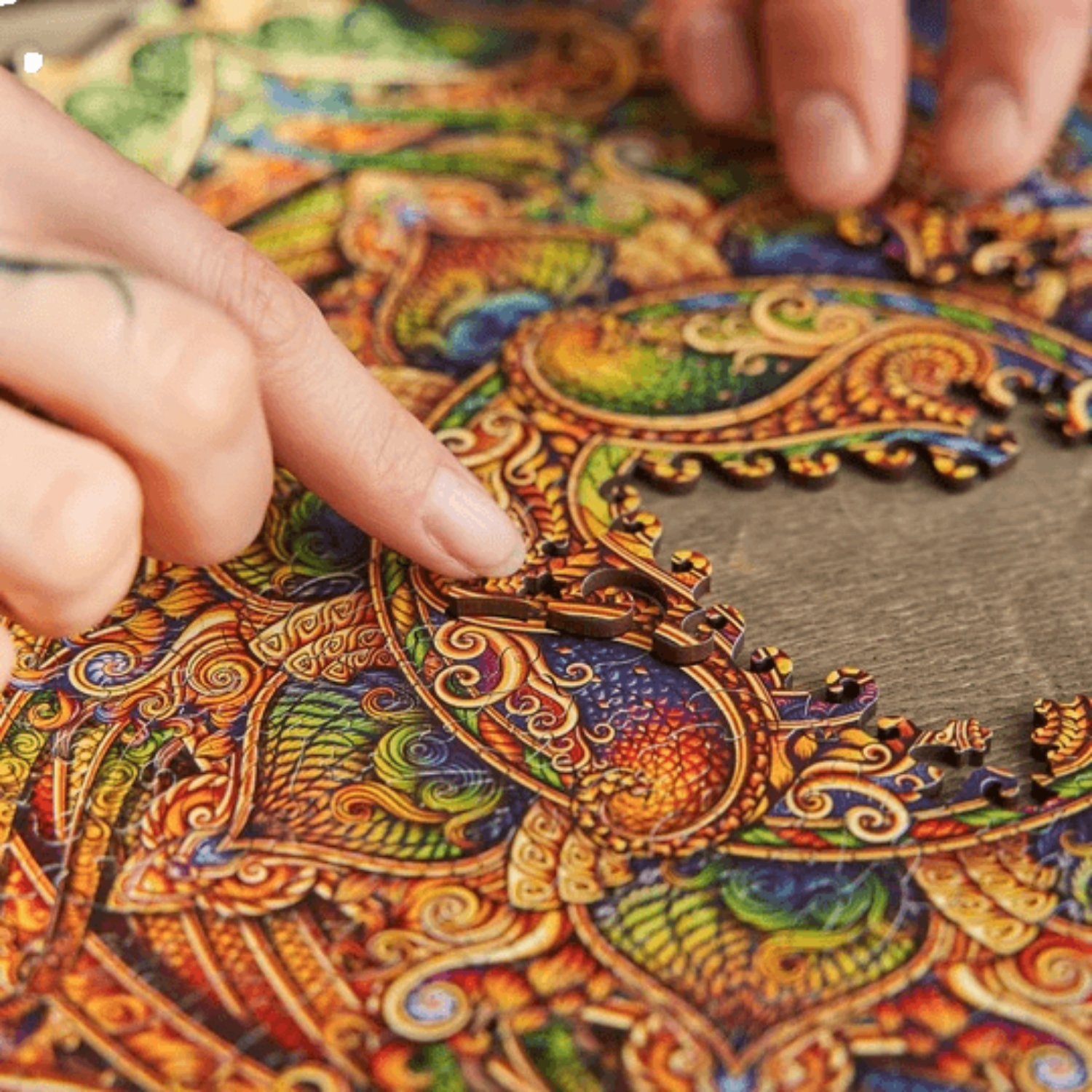 Mandala Puzzle Unerschöpflicher Wohlstands Holzpuzzle Unidragon