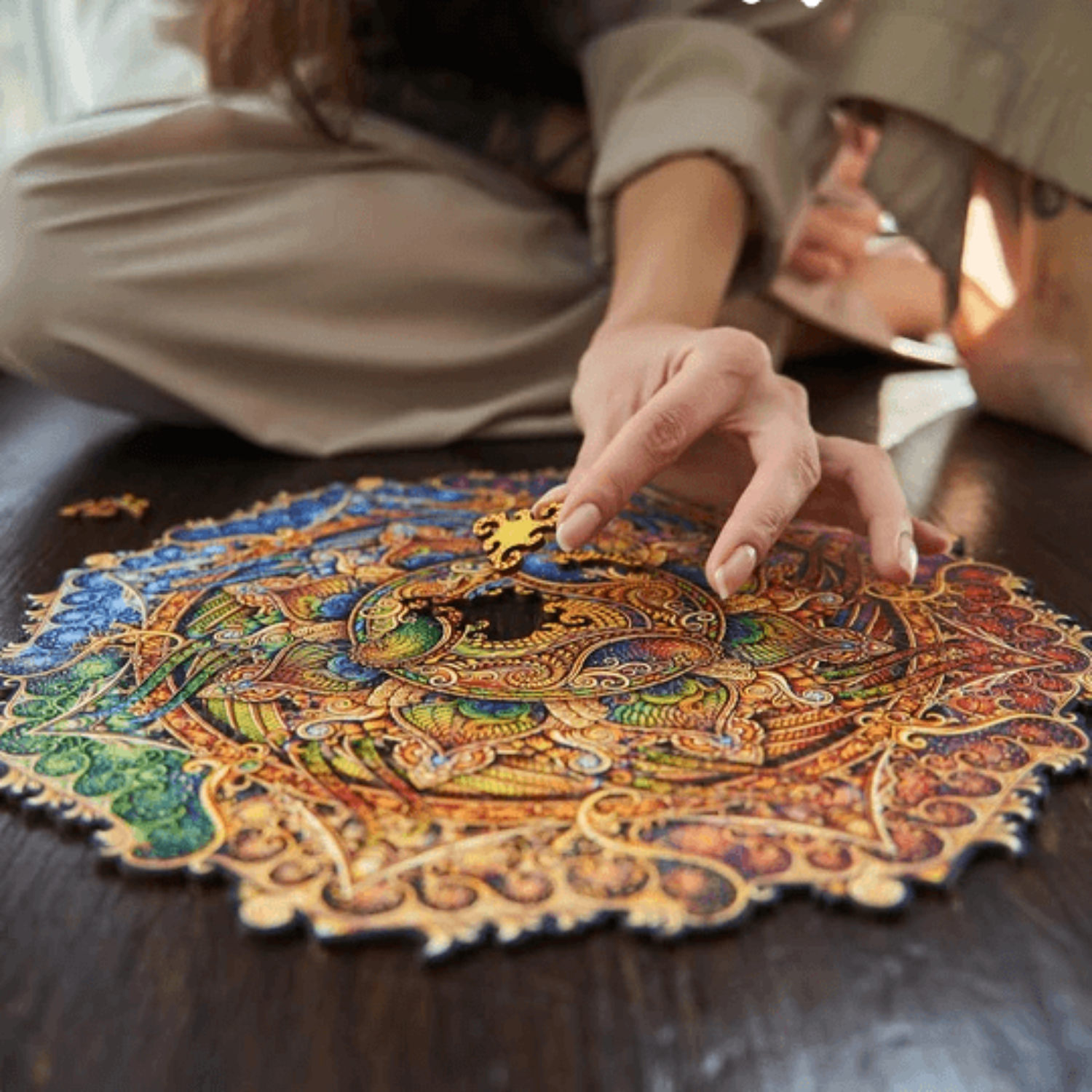 Mandala Puzzle Unerschöpflicher Wohlstands Holzpuzzle Unidragon