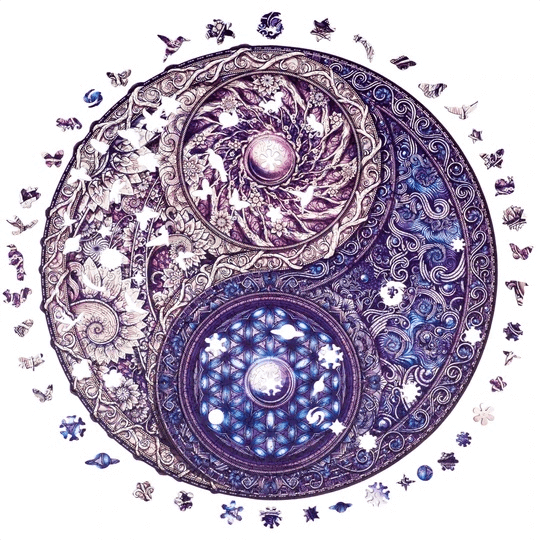 Mandala Übergreifende Gegensätze Holzpuzzle Unidragon
