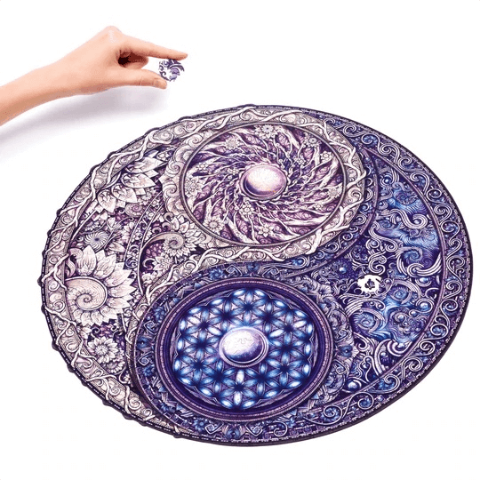 Mandala Übergreifende Gegensätze Holzpuzzle Unidragon