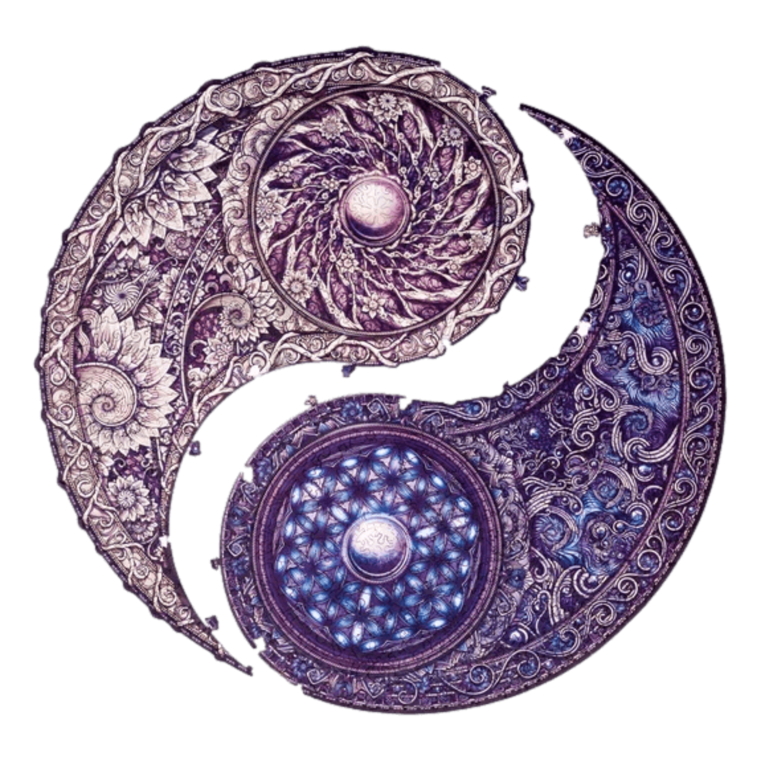 Mandala overlapping opposites wooden puzzle Unidragon