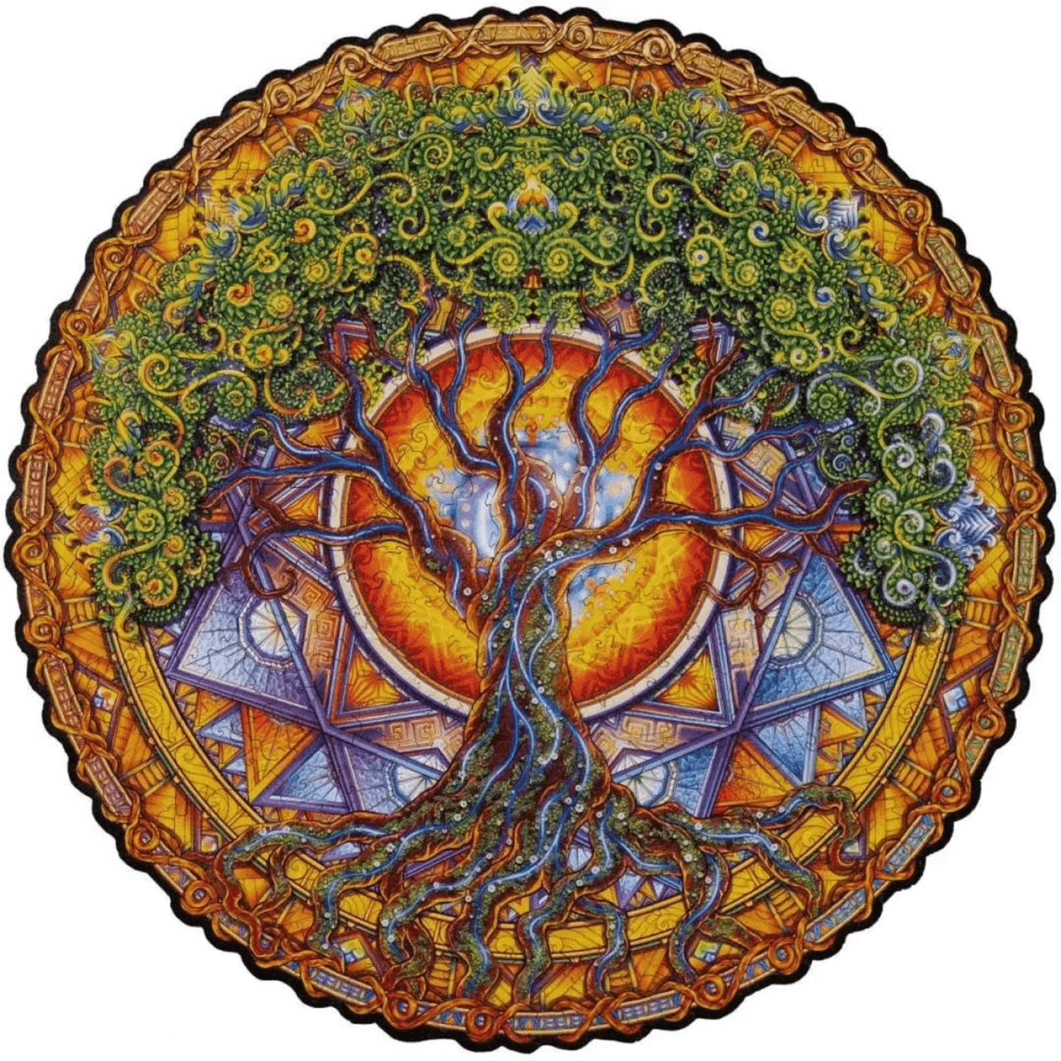 Puzzle Mandala | Arbre de vie puzzle en bois Unidragon M