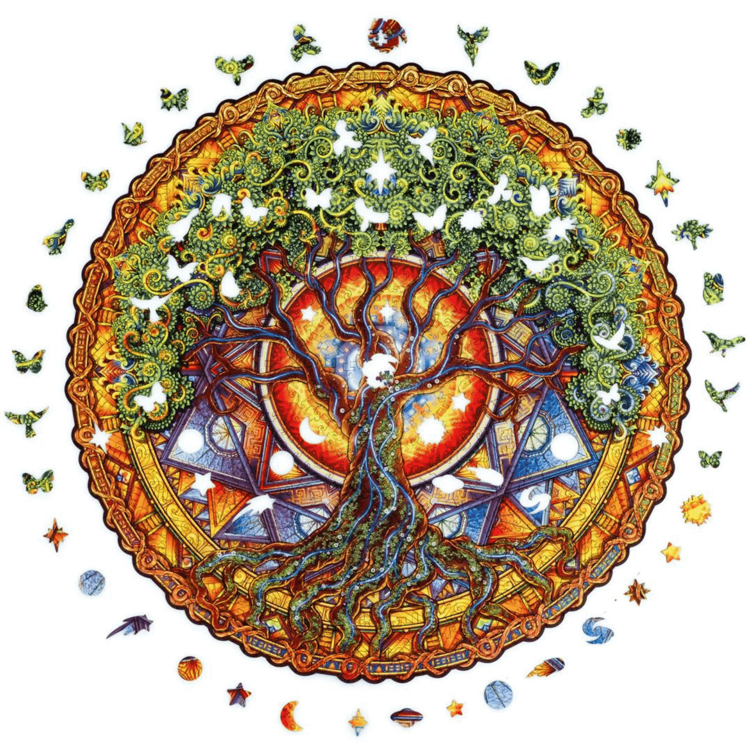 Puzzle Mandala | Arbre de vie puzzle en bois Unidragon