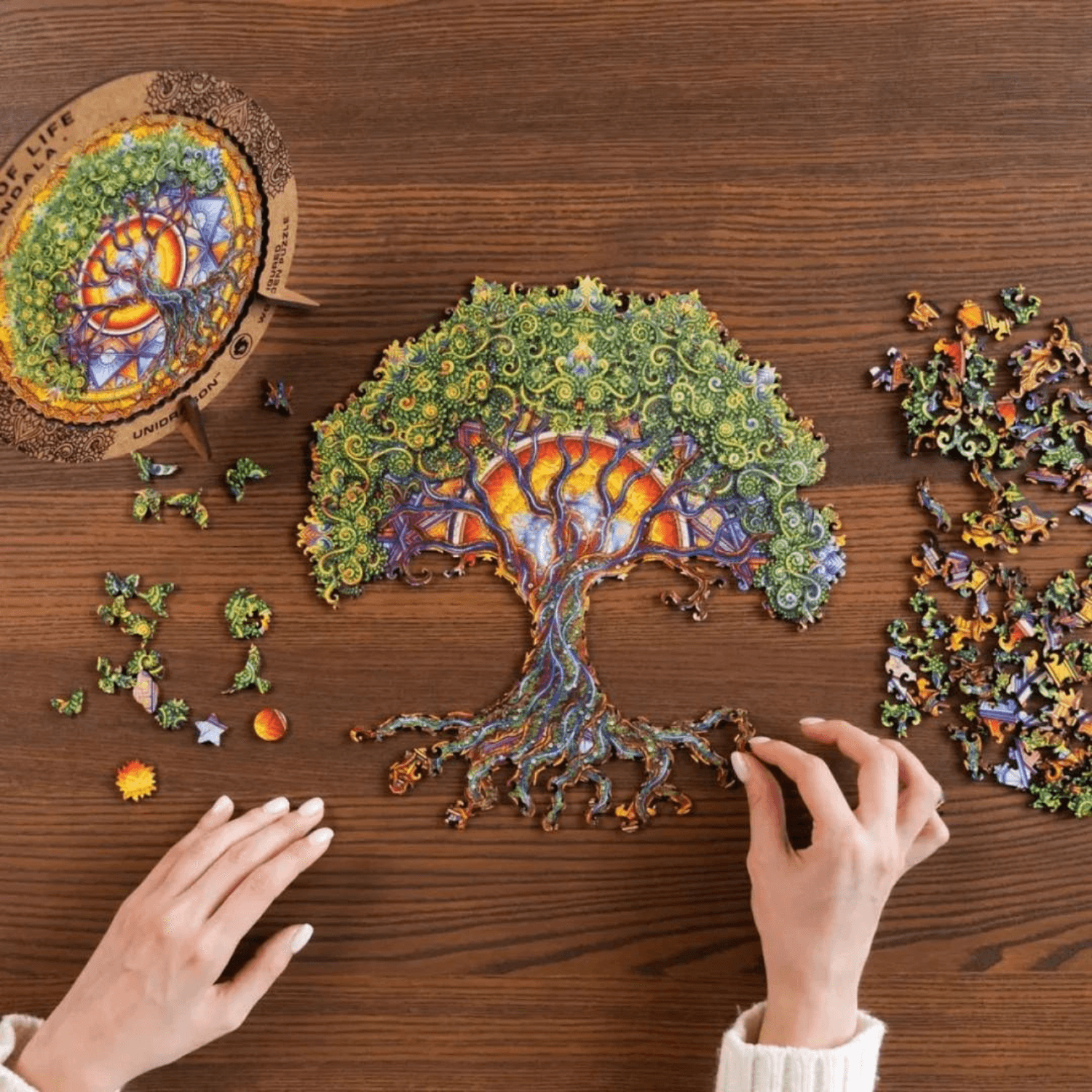 Puzzle Mandala | Arbre de vie puzzle en bois Unidragon