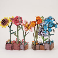 Kit de jardin « Fleurs en bois » | 6 fleurs éternelles en bois - Puzzle 3D MagicHolz