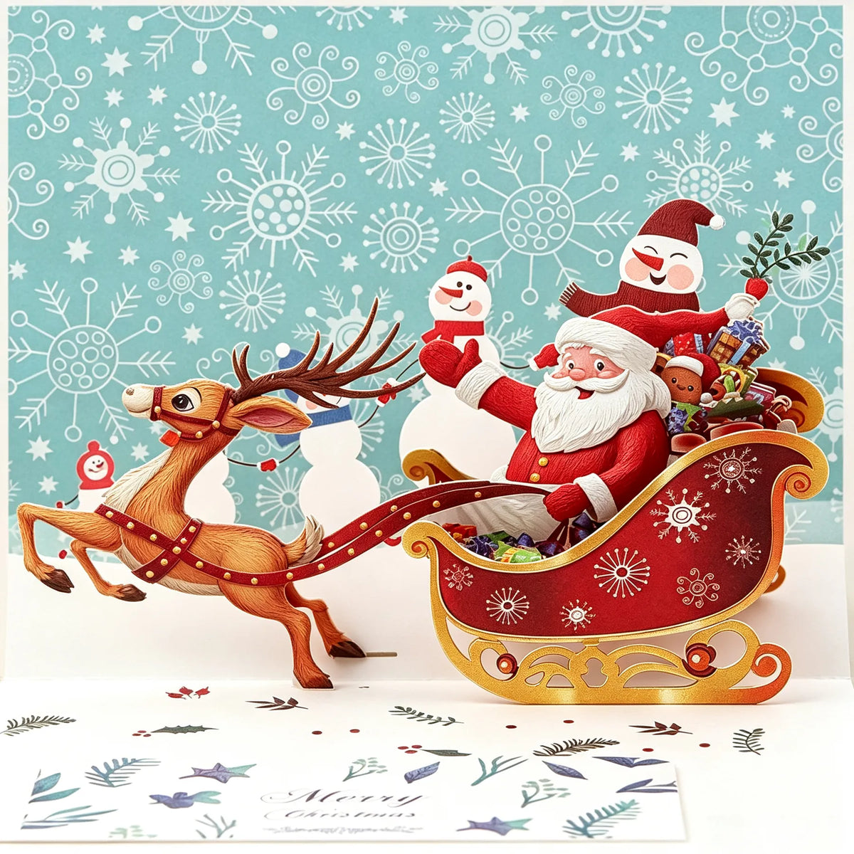 3D Pop-Up Christmas Card with Envelope and Accessories MagicHolz