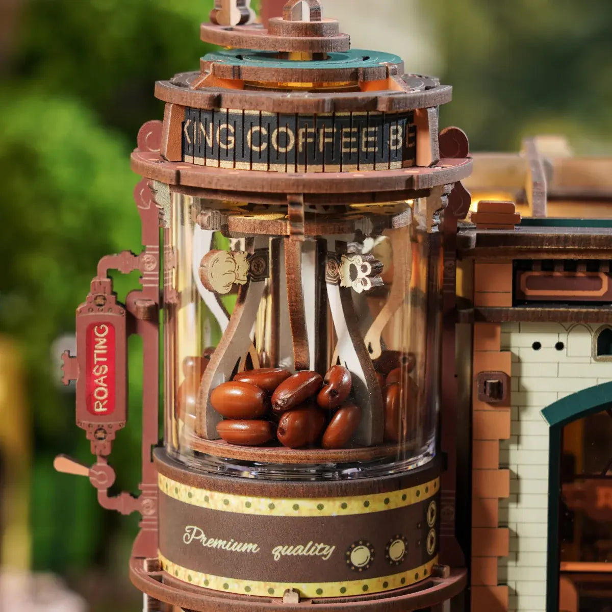 Dream Coffee Factory 3D Wooden Model Kit with Lights - Mechanical Model Kit by Robotime