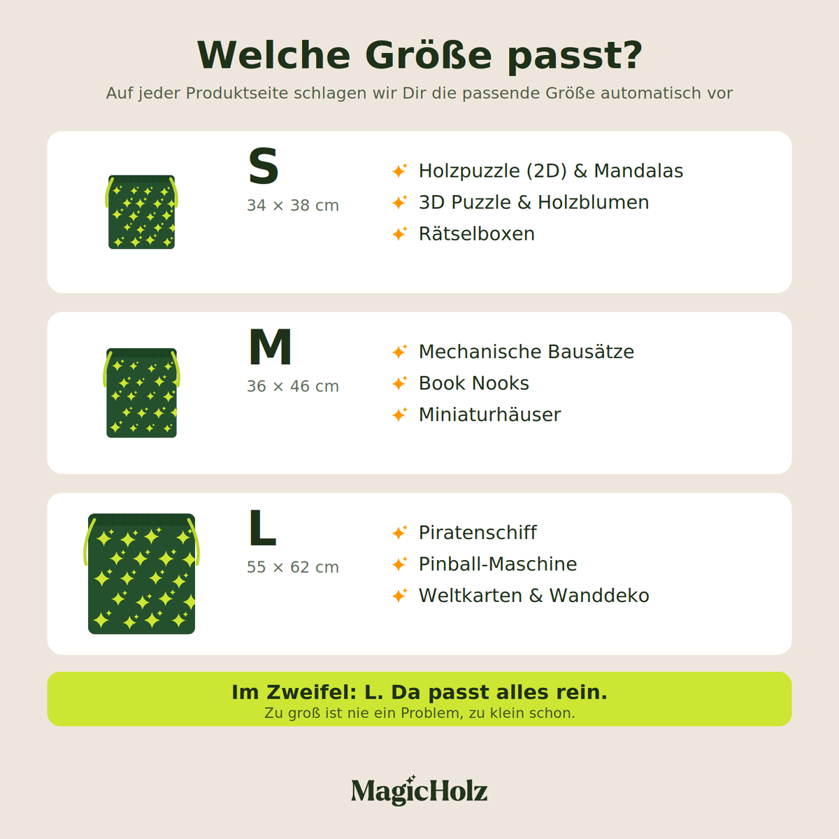 Sacs cadeaux en coton - Accessoires MagicHolz