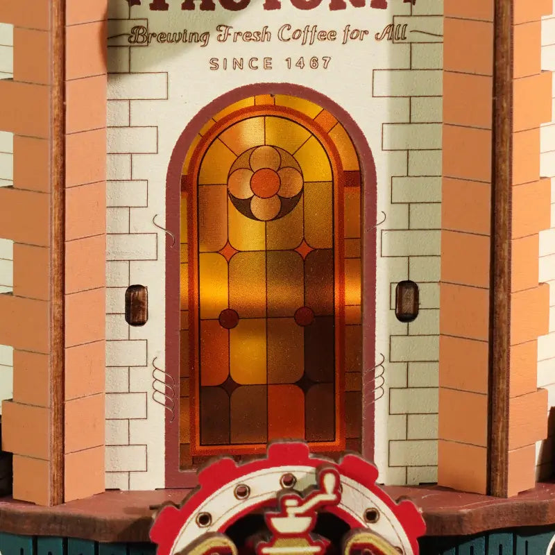 Dream Coffee Factory 3D Wooden Model Kit with Lights - Mechanical Model Kit by Robotime