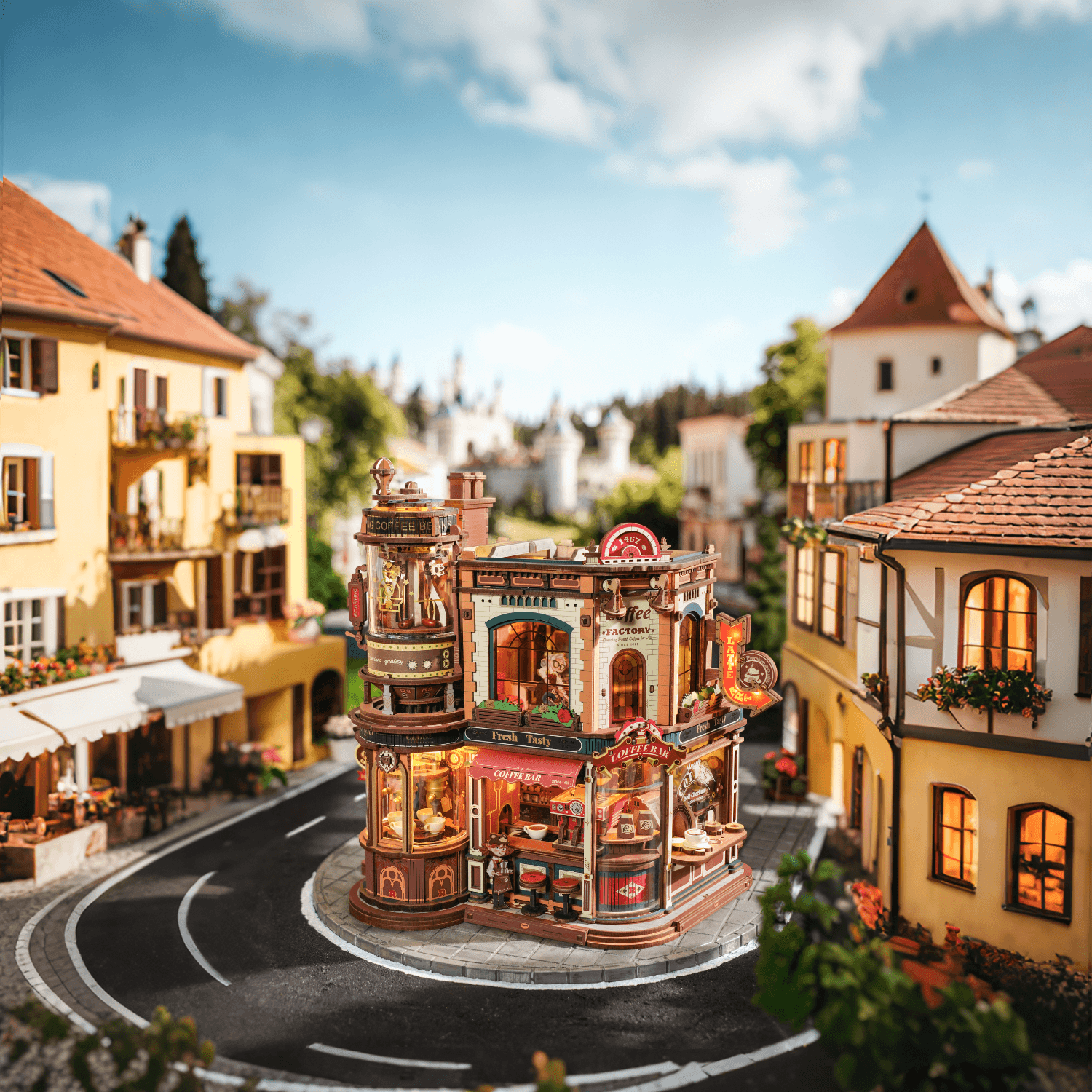 Dream Coffee Factory Mechanical Wooden Puzzle by Robotime