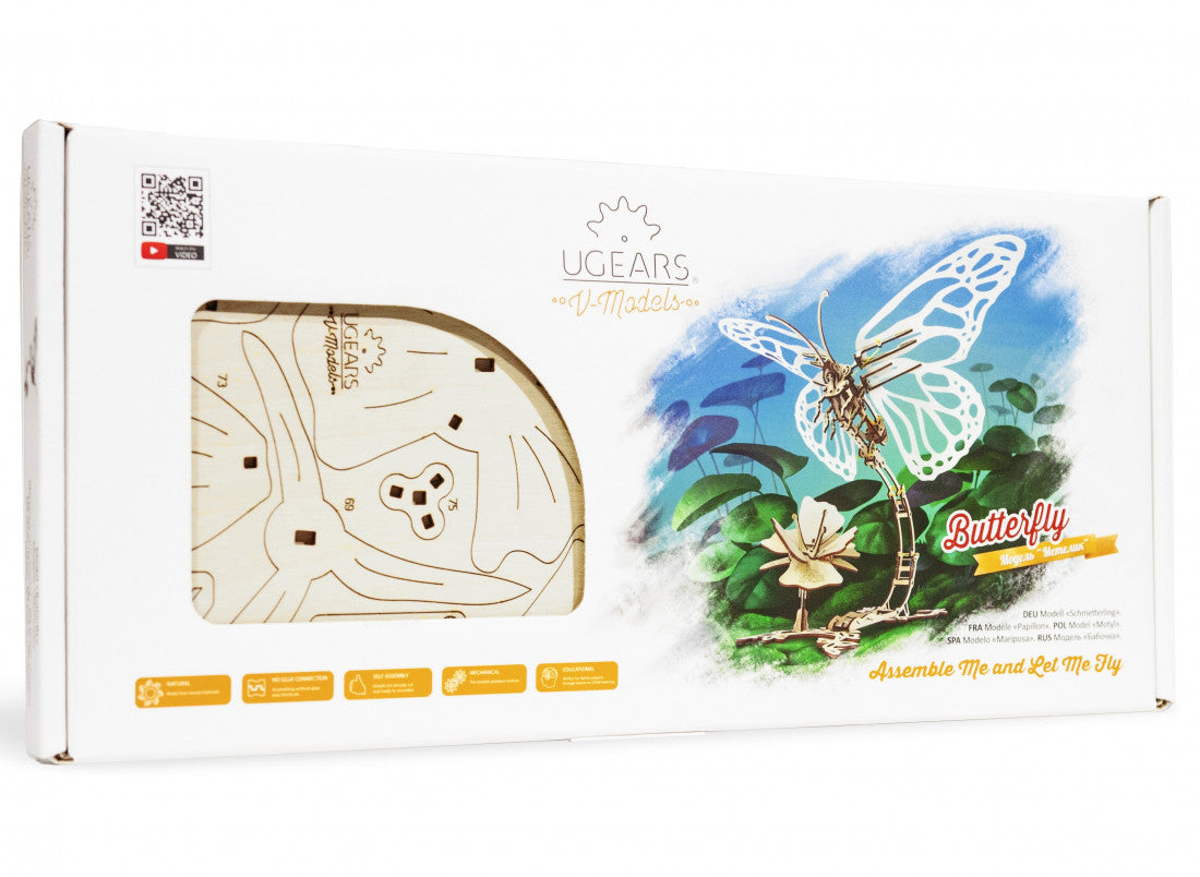 Schmetterling-Mechanisches Holzpuzzle-Ugears--