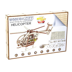 Hélicoptère-Puzzle mécanique en bois-WoodenCity--