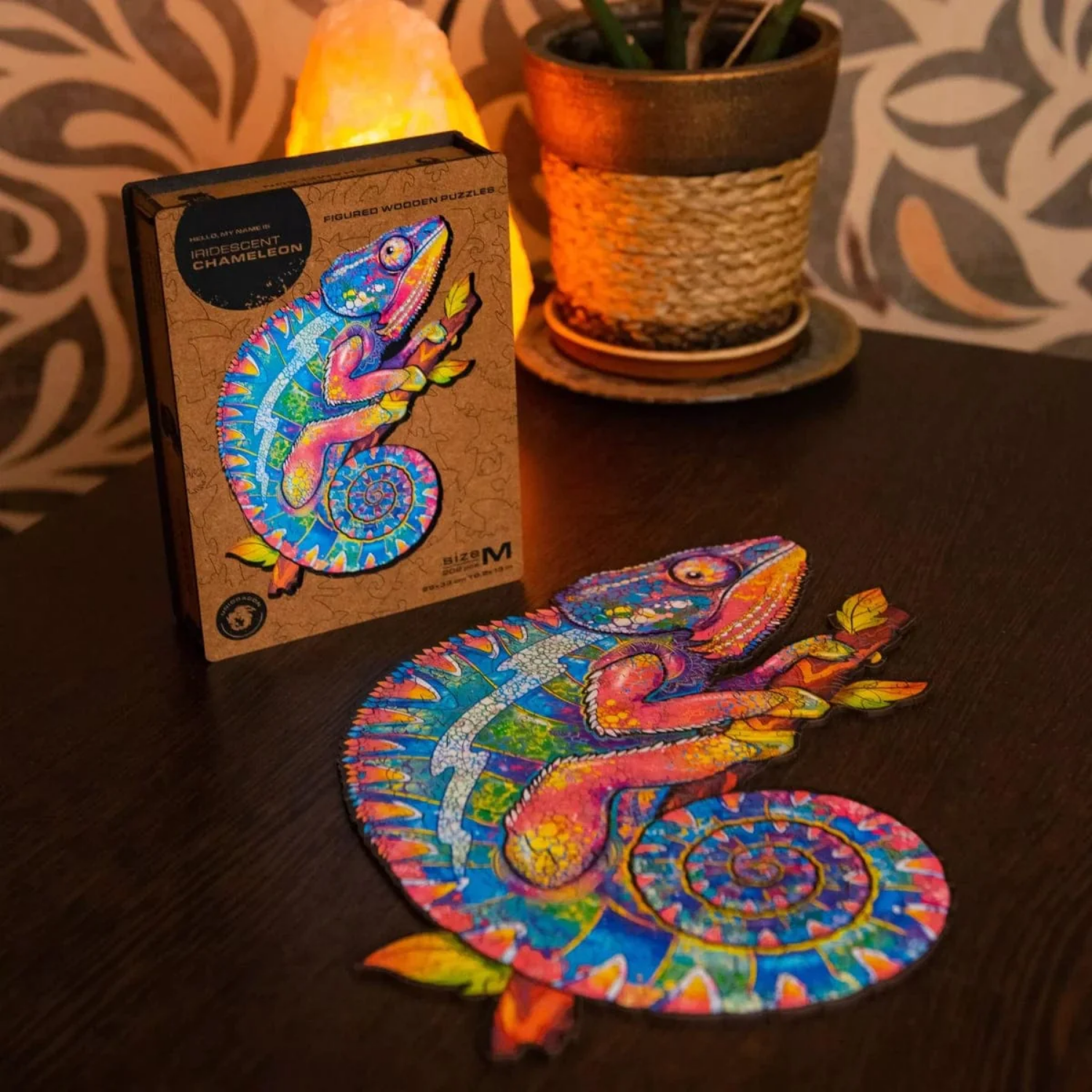 Iridescent Chameleon Wooden Puzzle-Unidragon--