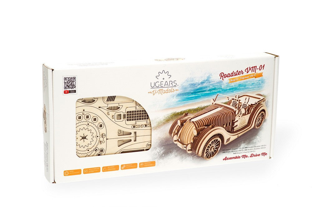 Roadster VM-01-Mechanical Wooden Puzzle Ugears--