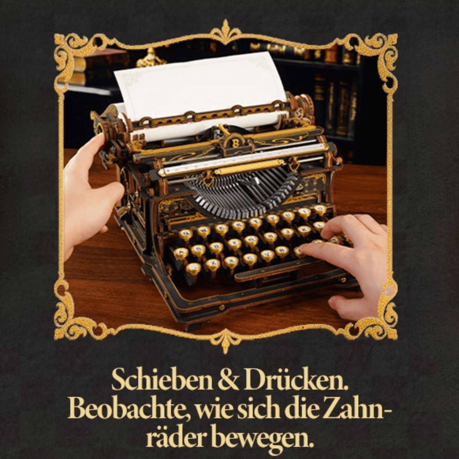 Mechanical Typewriter | Robotime Mechanical Typewriter Kit