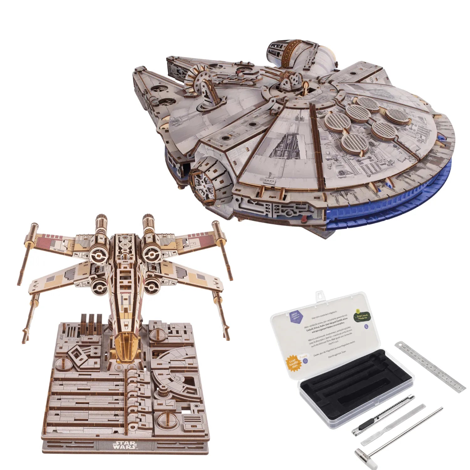 Galaktisches Collectors Set X-Wing & Millennium Falcon Mechanischer Bausatz Ugears