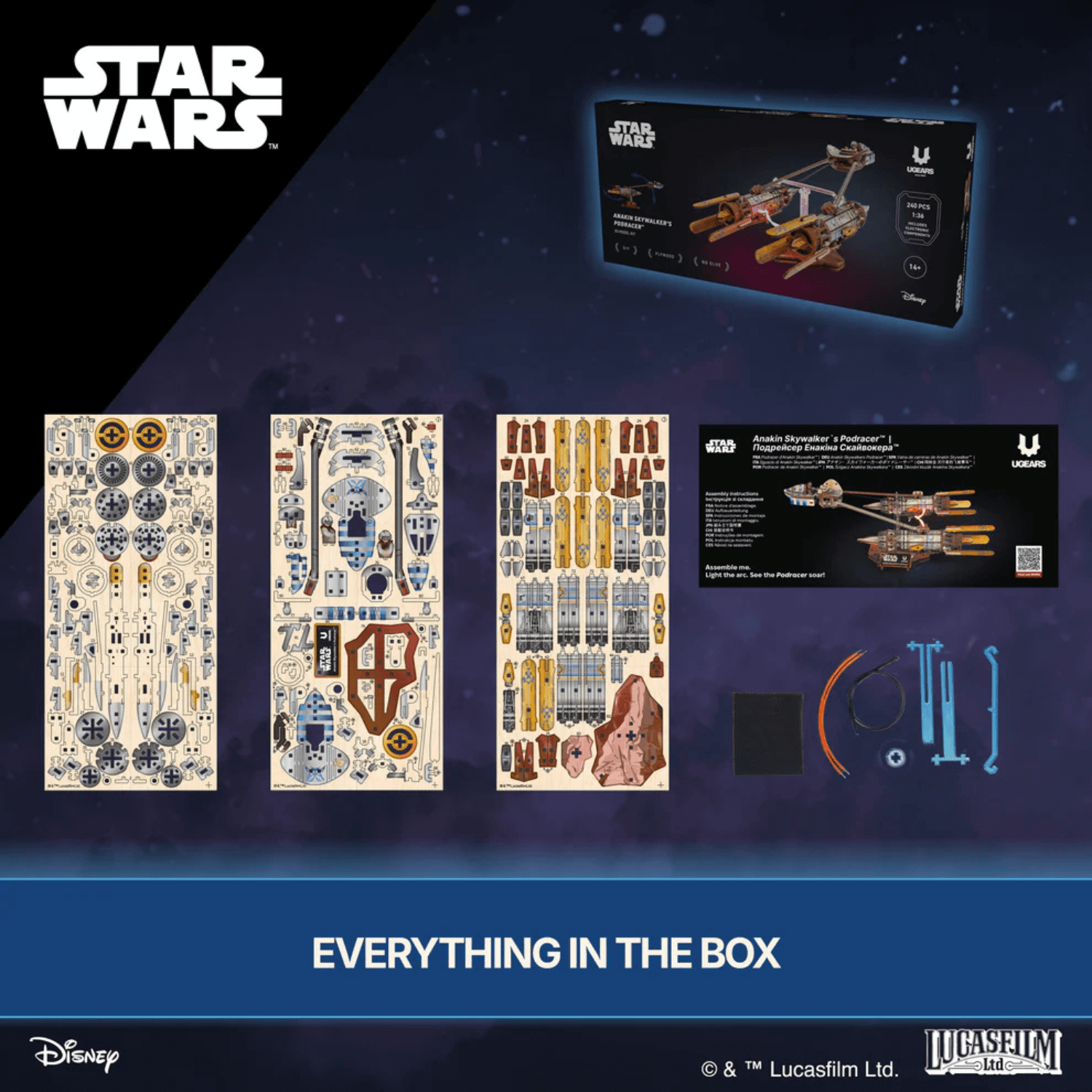 Anakin Skywalkers Podracer™ Mechanisches Holzpuzzle Ugears
