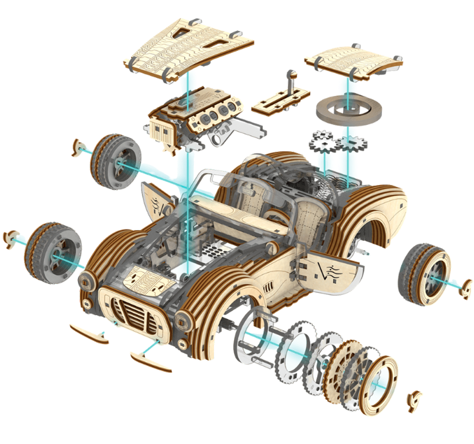 Speedster-V2-3D puzzel-Veter Models--