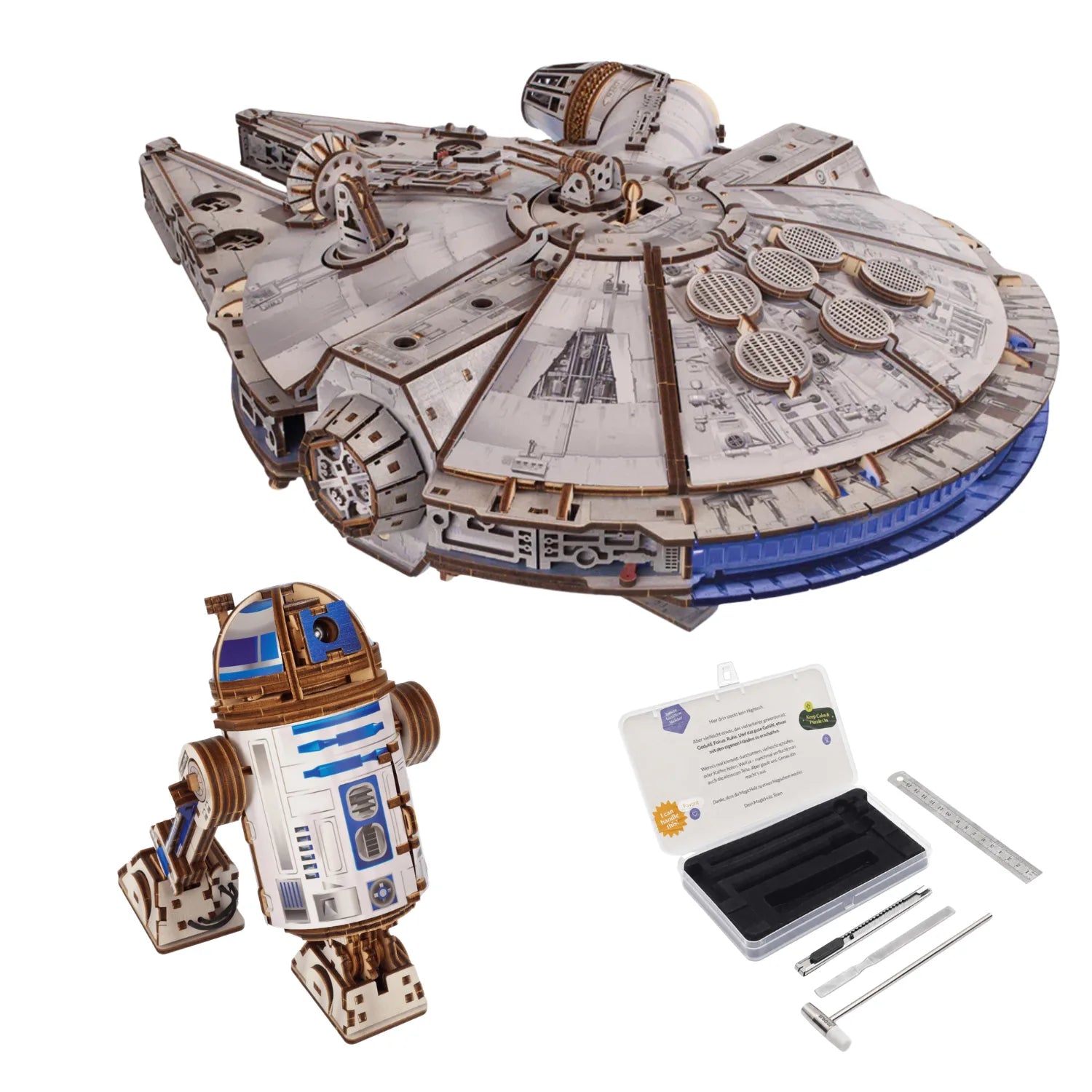 Mission Rebellion R2-D2 & Millennium Falcon Mechanische bouwset van Ugears