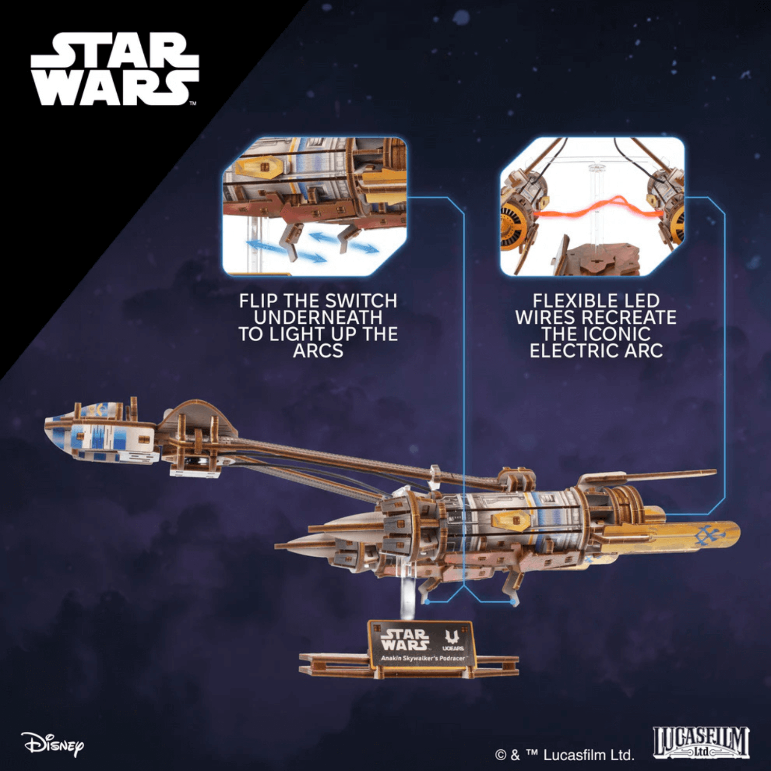 Anakin Skywalkers Podracer™ Mechanisches Holzpuzzle Ugears