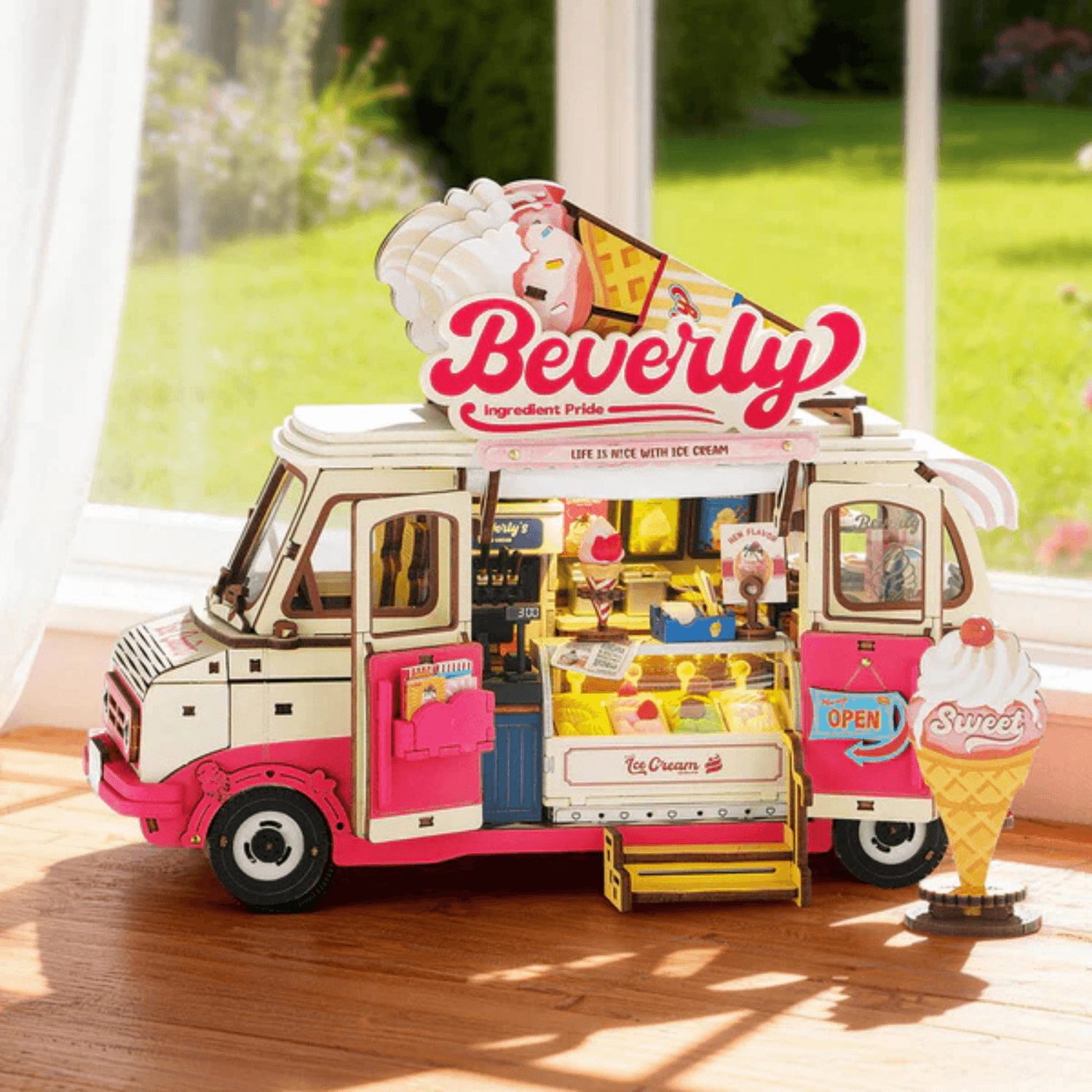 Beverly's Ice Cream Truck Model Kits Robotime Beverly's Ice Cream Truck | Book Nook