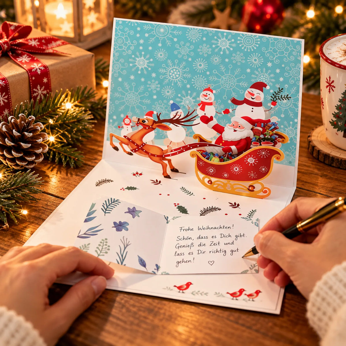 3D Pop-Up Christmas Card with Envelope and Accessories MagicHolz