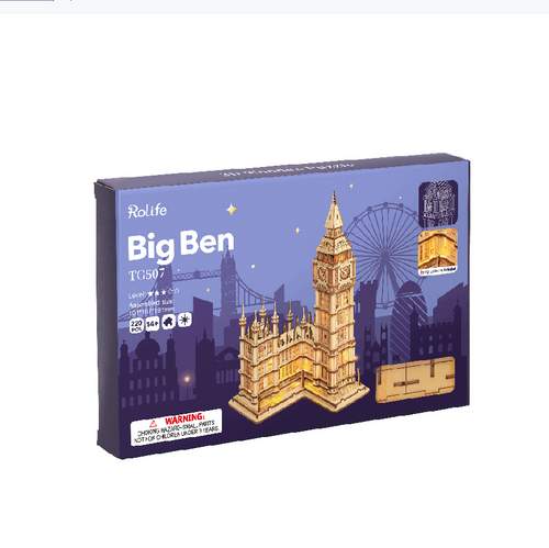 Rolife Architektur 3D-Holzpuzzle mit Lichtern: Tower Bridge und Big Ben-3D Puzzle-Robotime--