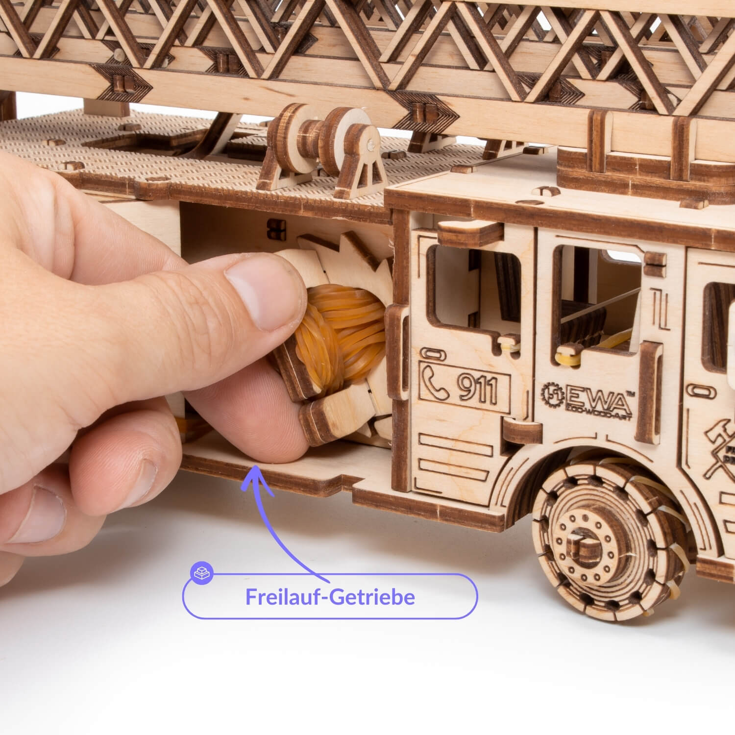 🚒 Fire engine starter set mechanical wooden puzzle Eco-Wood-Art
