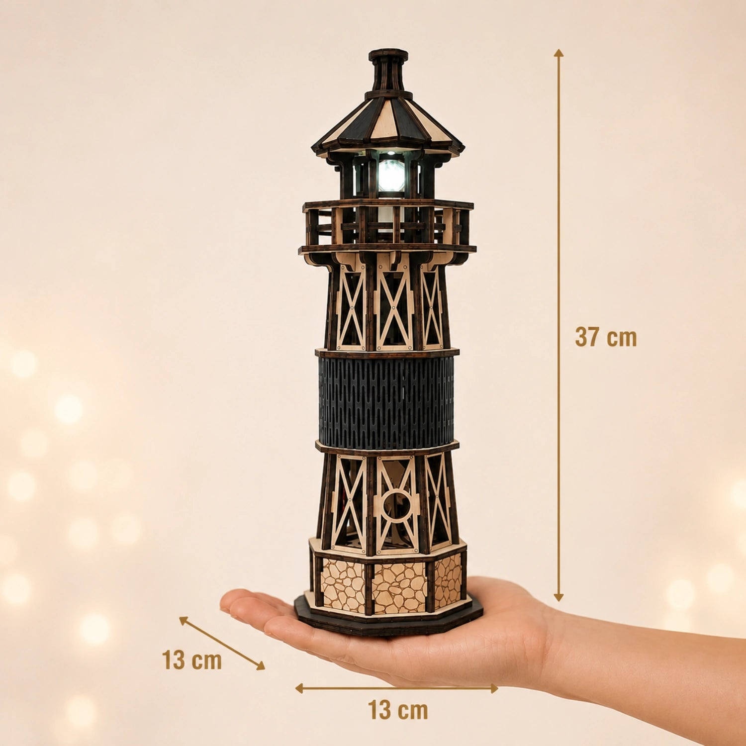 Luminous vuurtoren – mechanische bouwset van MagicHolz