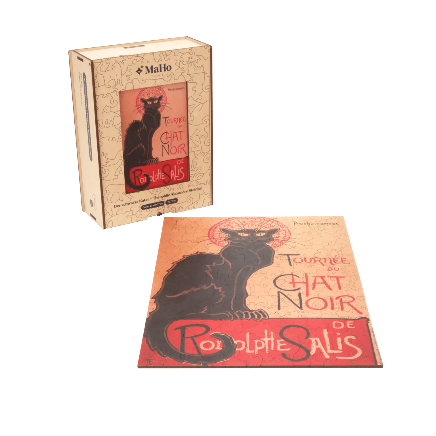Le chat noir | Théophile Alexandre Steinlen Puzzle en bois (2D) MagicHolz