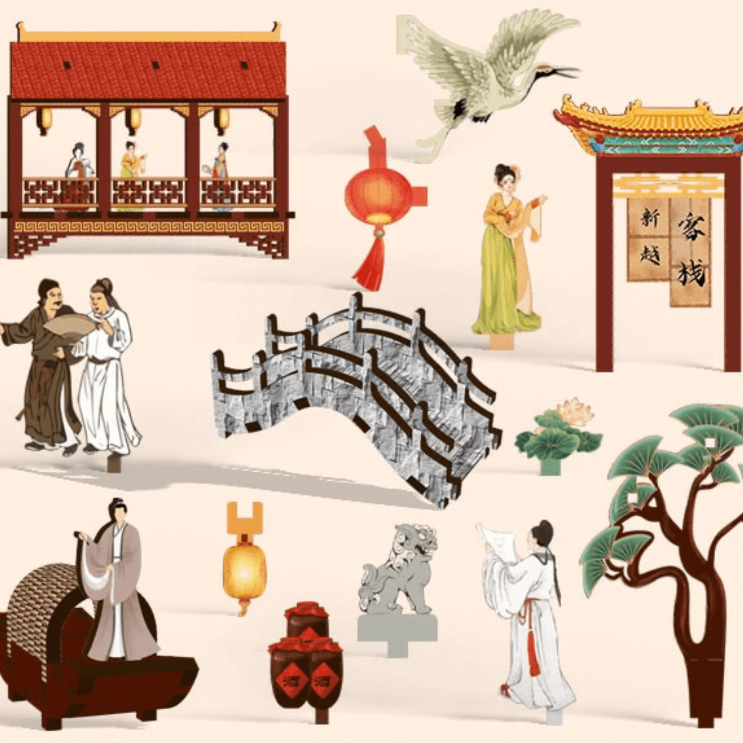 Chinese Golden Lantern Pavilion