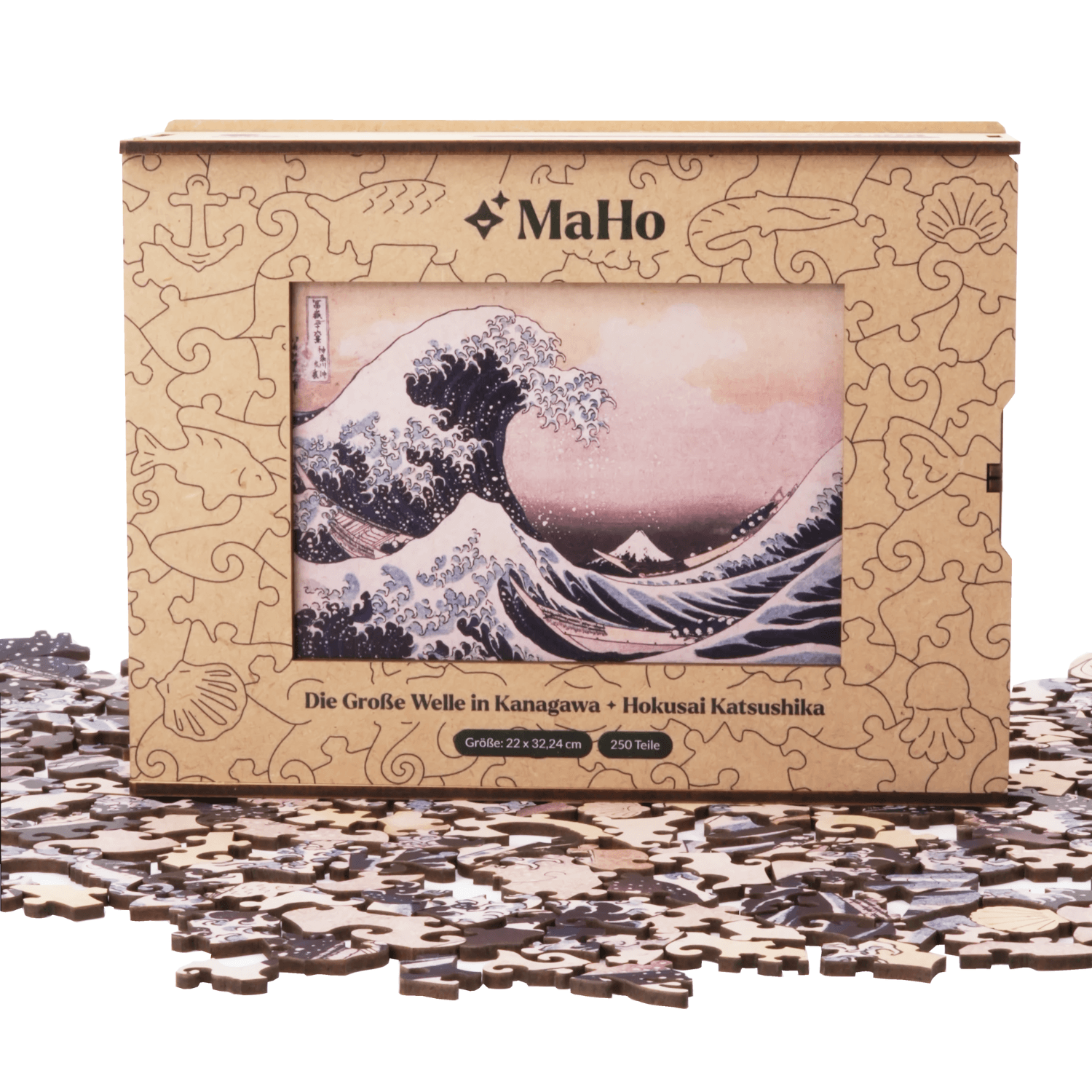 Die Große Welle in Kanagawa | Hokusai Katsushika Holzpuzzle (2D) MagicHolz