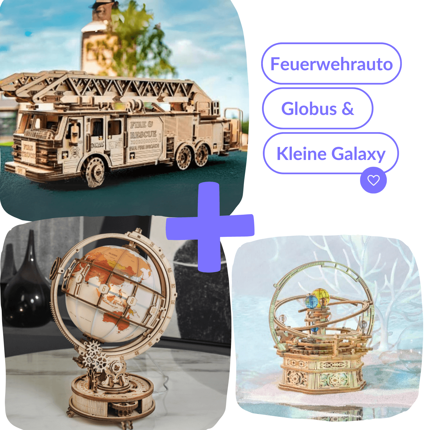 Puzzle 3D : Set avancé - Petite Galaxie-Puzzle mécanique en bois gratuit-MagicHolz--