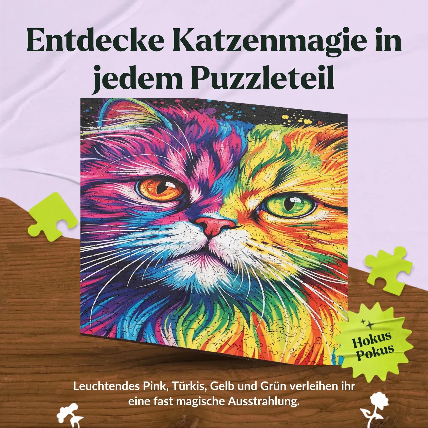 Kleurrijke Perzische kat houten puzzel (2D) MagicHolz