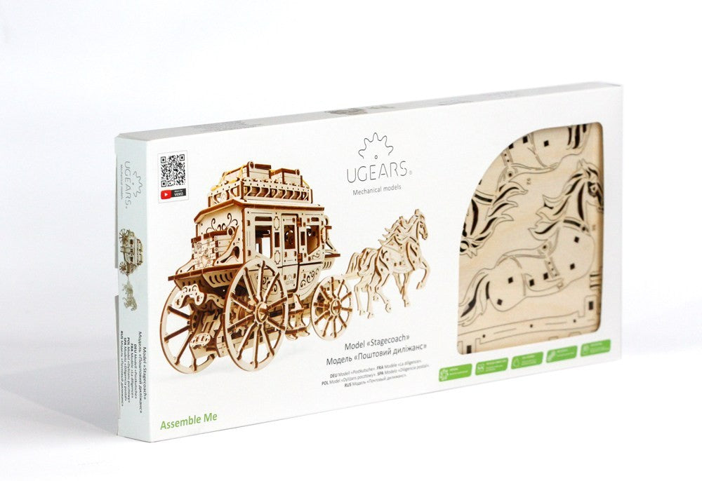 Stagecoach Mechanical Wooden Puzzle Ugears--