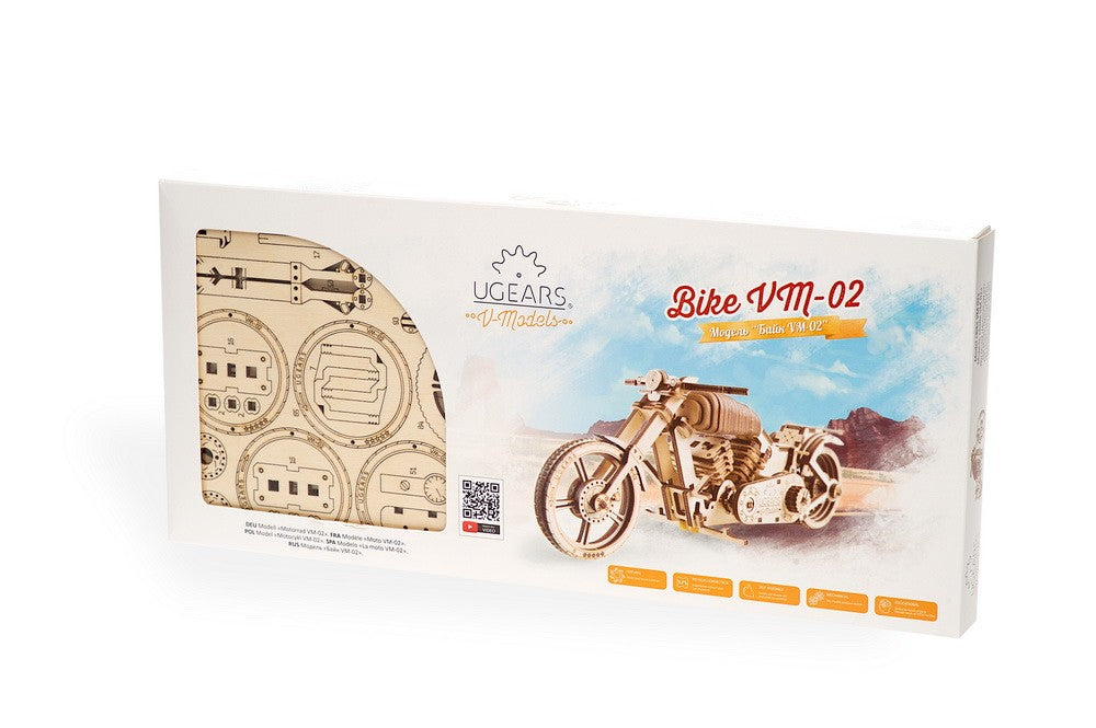 Motorcycle VM-02-Mechanical Wooden Puzzle-Ugears--